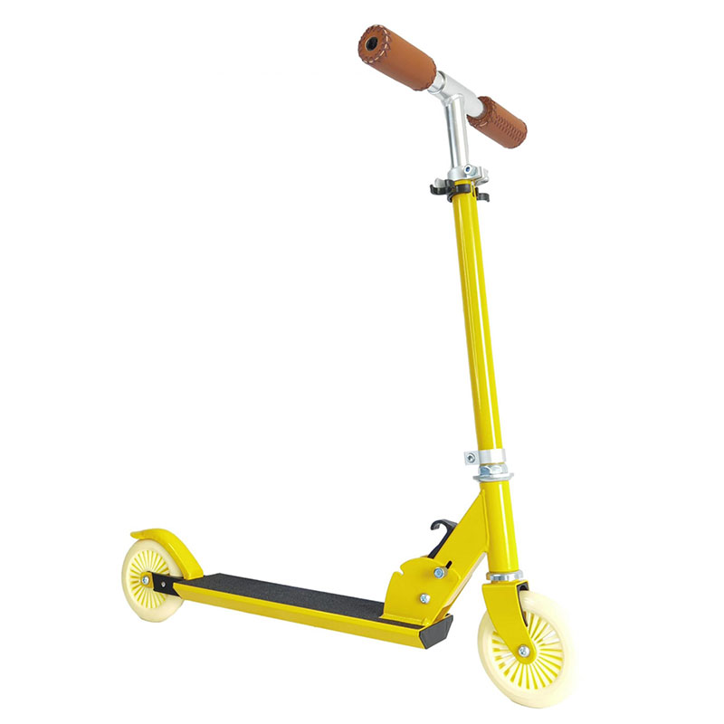 120mm PU Wheels Yellow Aluminum Foldable Kids Scooter WJD-634BS-Yellow