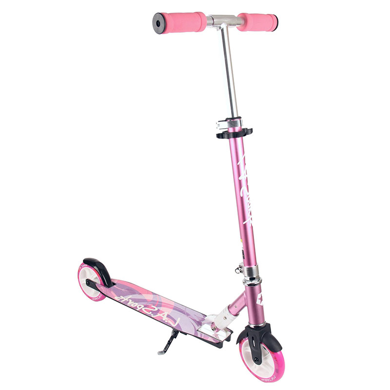 145mm PU Wheels Pink Aluminum Kids Scooter With Pull-Up Folding WJD-829