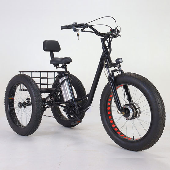 24 Inch Lithium-Ion Battery Powered Fat Tire Tricycle